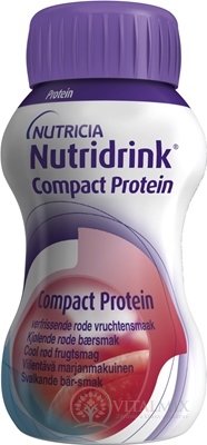 NUTRIDRINK COMPACT PROTEIN s příchutí chladivého červeného ovoce (inov.2022) 24x125 ml (3000 ml)